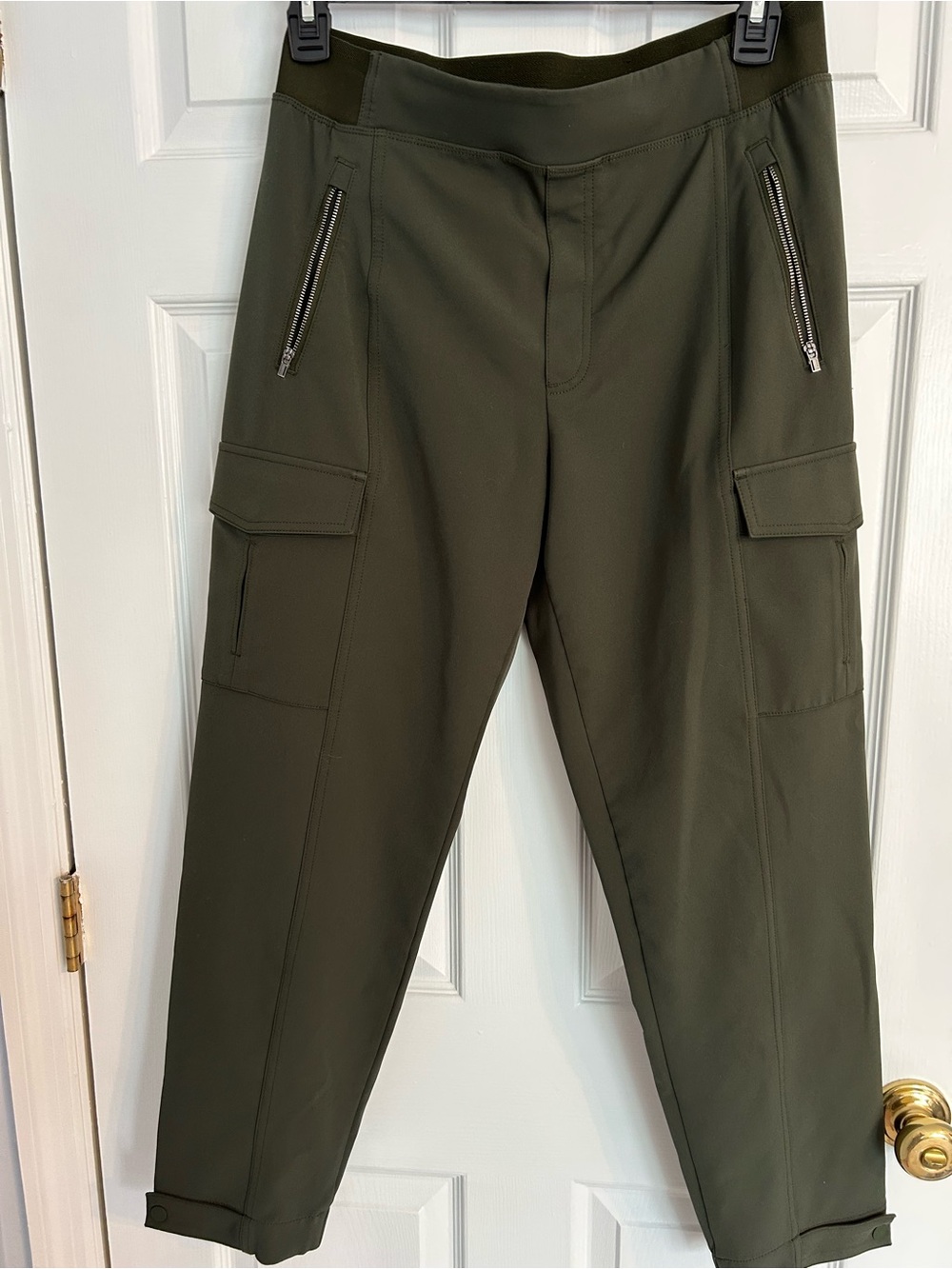 Athleta Olive Green Cargo Track Joggers